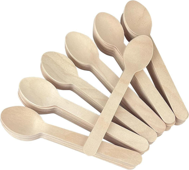 300x Wooden Spoons Wooden Cutlery Disposable Party Spoon Eco Friendly Bulk 16cm