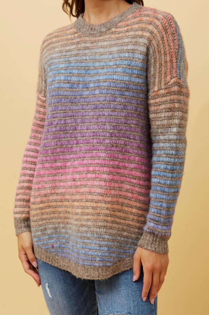 Caroline Morgan Women Jumper Top Knitwear Winter Colourful Sweater Pullover