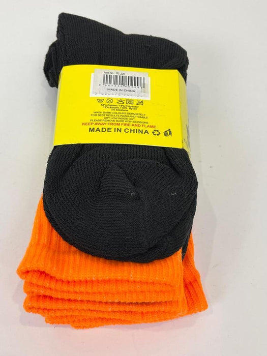 Heavy Duty Work Socks Hi Vis Warm Winter Thermal Crew Sock Men Orange Yellow