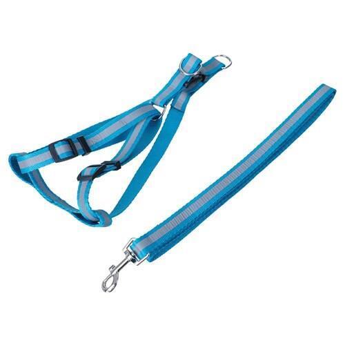 Reflective Dog Lead & Harness Collar Set Adjustable Walking Pet Dog Leash 120cm