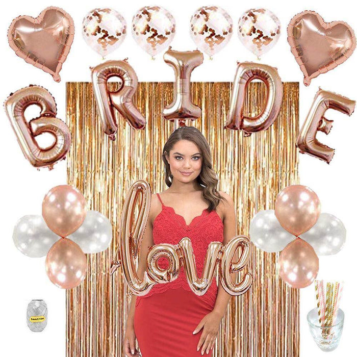 Bridal Shower Decorations Rose Gold Bride Balloon Bachelorette Party Wedding