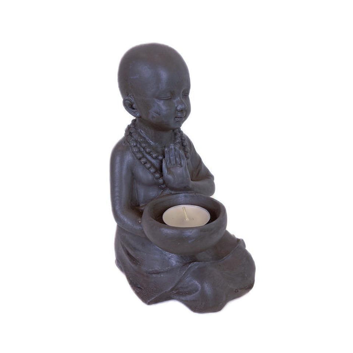 Buddha Statue Tealight Candle Holder Meditative Garden Home Décor Figurine