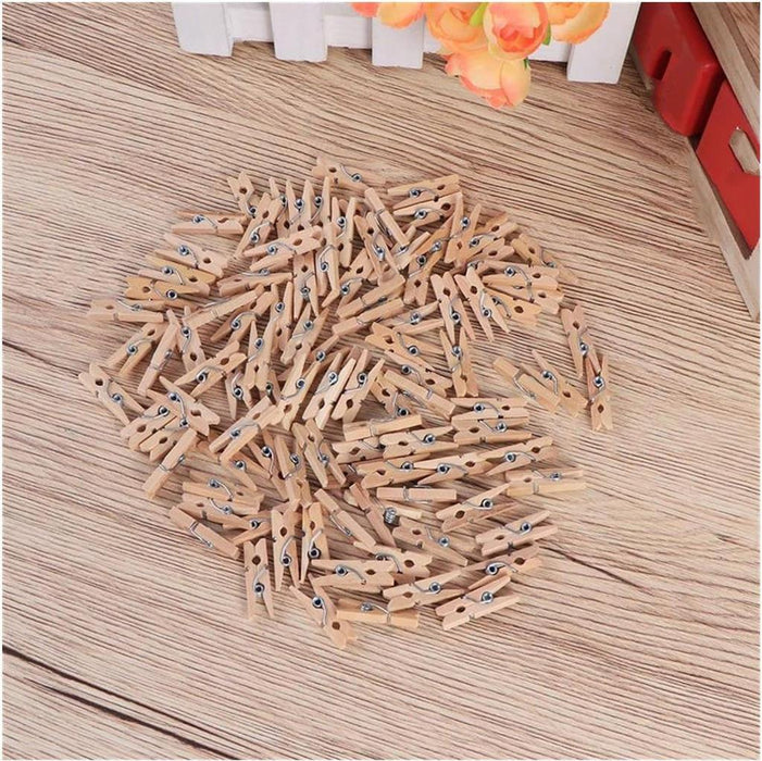 1000x Mini Wooden Pegs Craft Clothespins Natural Wood Photo Clips 2.5 Bulk