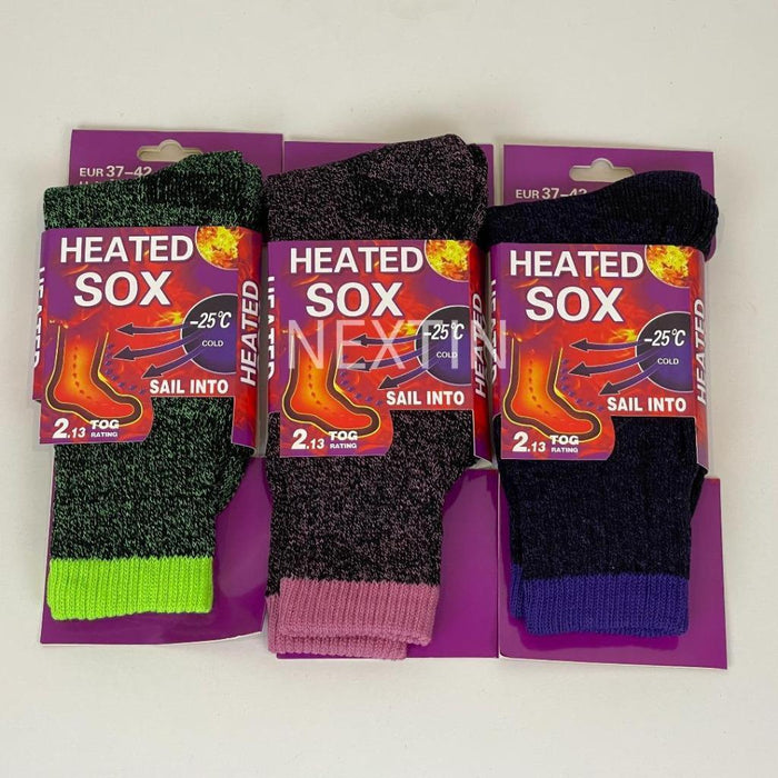 6 Pairs Women Warm Thermal Socks Heated Sox Winter Thick Soft Sock Size 7-11