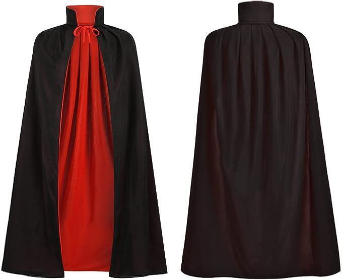 Adult Halloween Vampire Cape Costume Dracula Cloak Black Red Vampire Pirate Cape