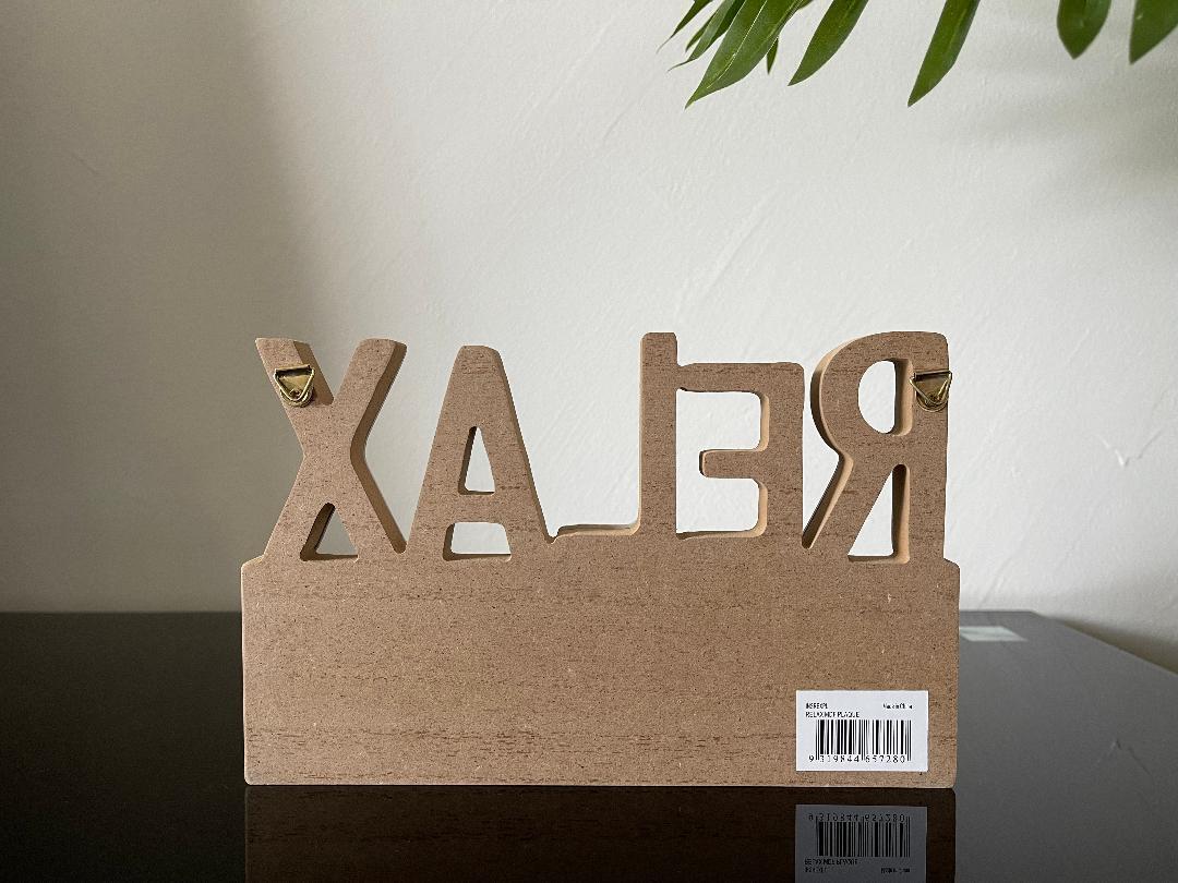 Relax Home Table Sign Plaque Wooden Signs Table Centerpiece Farmhouse Decor 22cm