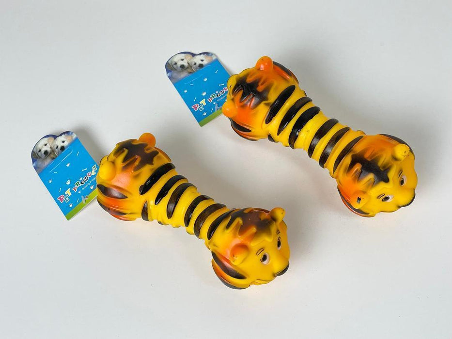 Squeaky Tiger Dog Toys Latex Squeaker Sound Honking Funny Pet Toy Pack of 2