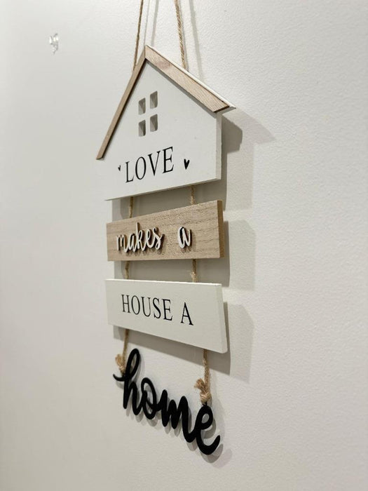 Home Sign Wooden Sign Love Makes a House a Home Hanging Home Signs Wall Decor