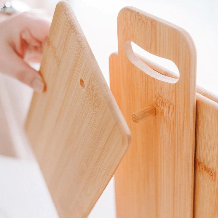 4 Piece Chopping Block Set With Display Serving Cutting Chopping Boards & Knives