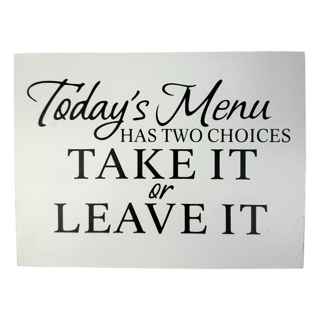 Todays Menu Kitchdn Plaque Wood Kitchen Centerpiece Farmhouse 20cm