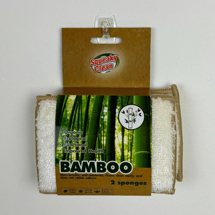 Bamboo Washing Pad Durable Scrub Scouring Sponge Non-Scratch Pads 4 pack