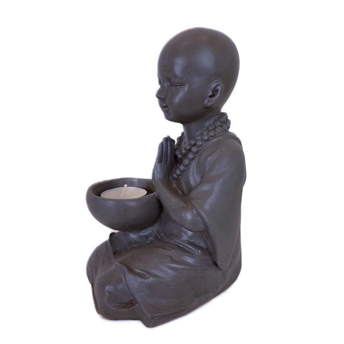 Buddha Statue Tealight Candle Holder Meditative Garden Home Décor Figurine