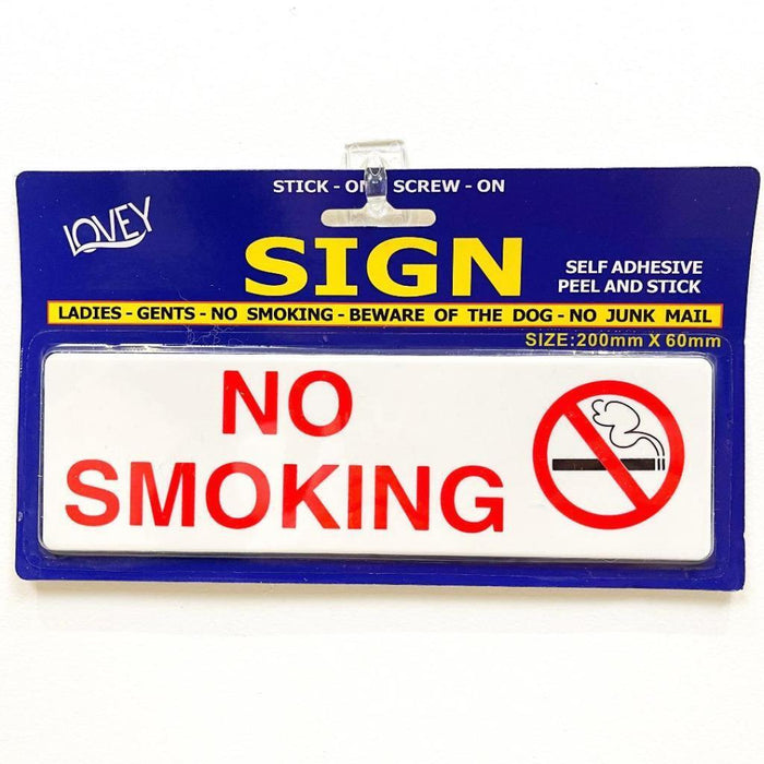 No Smoking Sign with Self Adhesive White No Smoking Plaque Sticker Shop Office