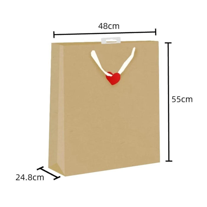 Kraft Paper Bags Jumbo Bulk, Gift Shopping Carry Craft Brown Bag with Handles