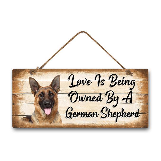 German Shepherd Dog Sign Wall Hanging Dogs Sign Wooden MDF Home Decor 30cm