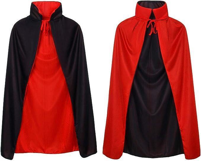 Halloween Vampire Cape Kid Costume Dracula Cloak Black Red Pirate Children