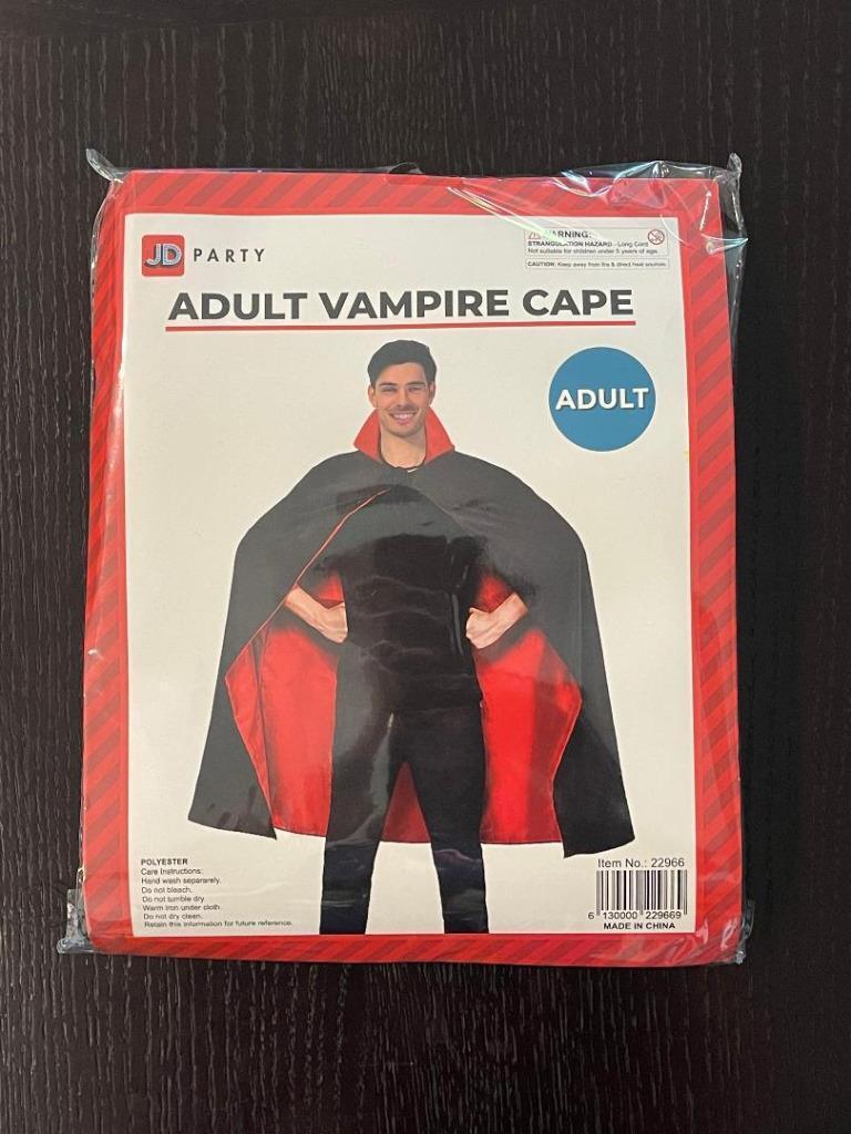 Adult Halloween Vampire Cape Costume Dracula Cloak Black Red Vampire Pirate Cape