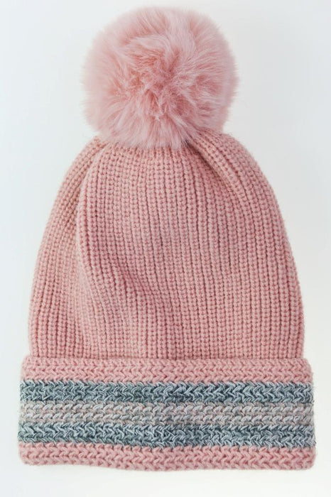 Women Beanie with Pom Pom Knit Hats Fashionable Warm Winter Hats for Ladies