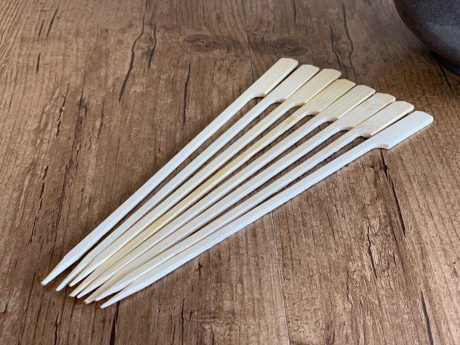 200x Bamboo Paddle Skewers BBQ Sticks Wooden Picks Fruit Kebab Cocktail 18cm