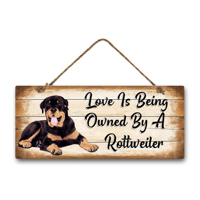 Rottweiler Dog Sign Wall Hanging Dogs Sign Wooden MDF Home Decor 30cm