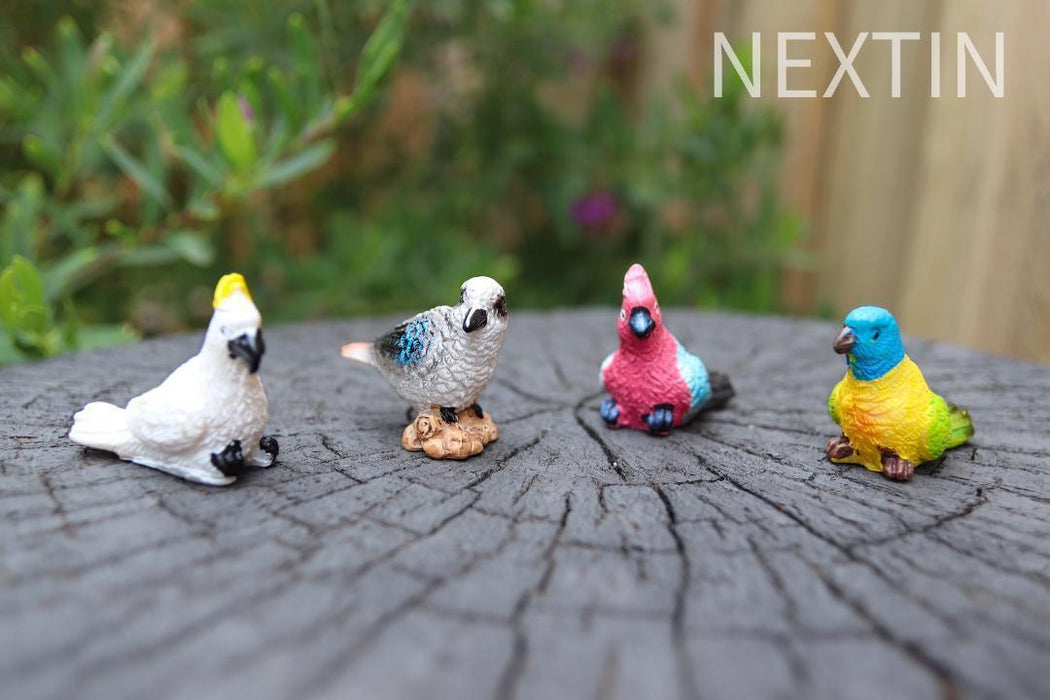 Miniature Bird Decorative Figurines Mini Rainbow lorikeet Birds Fairy Garden 6pc