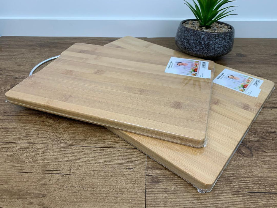 Large Bamboo Chopping Board for Kitchen Serving Cutting Boards Wooden Set of 2