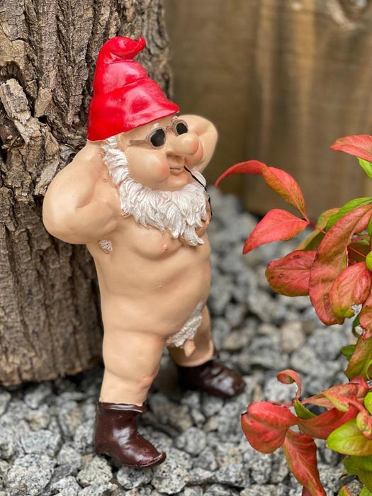 Garden Gnome Naked Nude Gnomes Naughty Laying Down Garden Ornament Statue 25cm