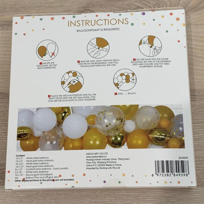 DIY Gold White Balloon Arch Garland kit Confetti Balloons Party Decorations 71pc