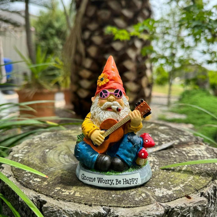 Garden Gnomes Statue Gnome Play Guitar Crazy Gnome Fairy Garden Décor