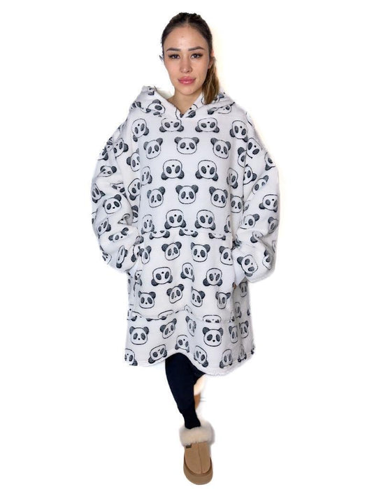 Hooded Blanket Soft Cozy Warm Fleece Wearable Oversize Blanket Hoodie