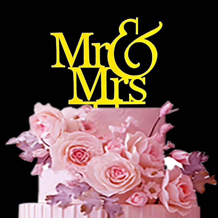 Mr & Mrs Cake Topper Gold Wedding Cake Topper Wedding Anniversary Party Acrylic