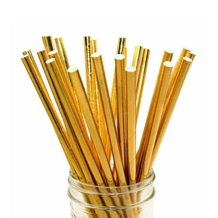 Gold Drinking Paper Straws Food Safe Straw Birthday Party Wedding Bulk