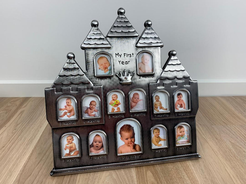 Baby's First Year Picture Photo Frame Castle Keepsake Newborn Baby Shower Gift