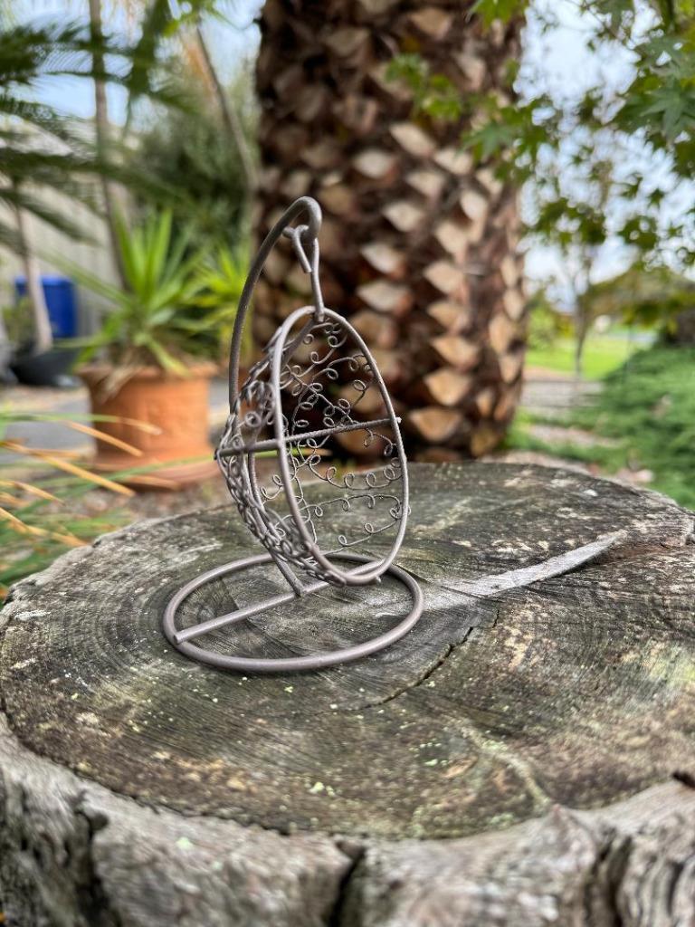 2x Iron Swing Chair Pewter Garden Dollhouse Miniature Fairy Garden Accessories