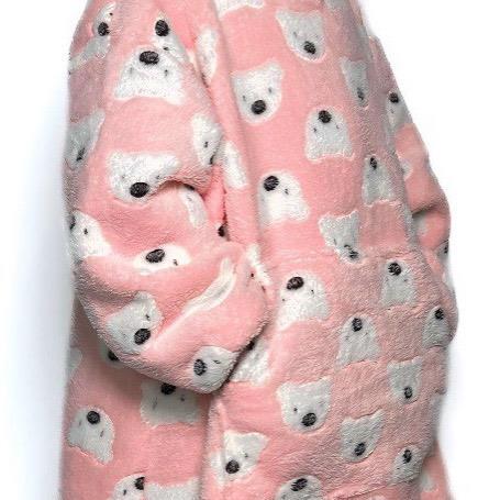 Hooded Blanket Soft Cozy Warm Fleece Wearable Kids Blanket Hoodie Blue Bear