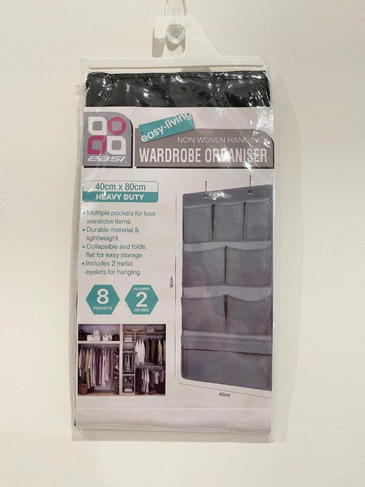 Hanging Wardrobe Organiser Over the door Wall Closet Storage with 8 Pocket