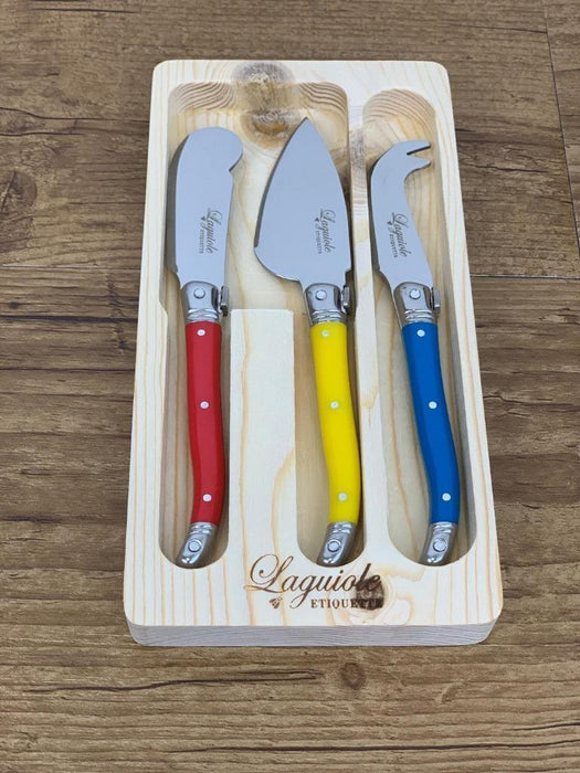 Etiouette Laguiole Cheese Knife Set Stainless Steel Knives Multicolour 3pcs