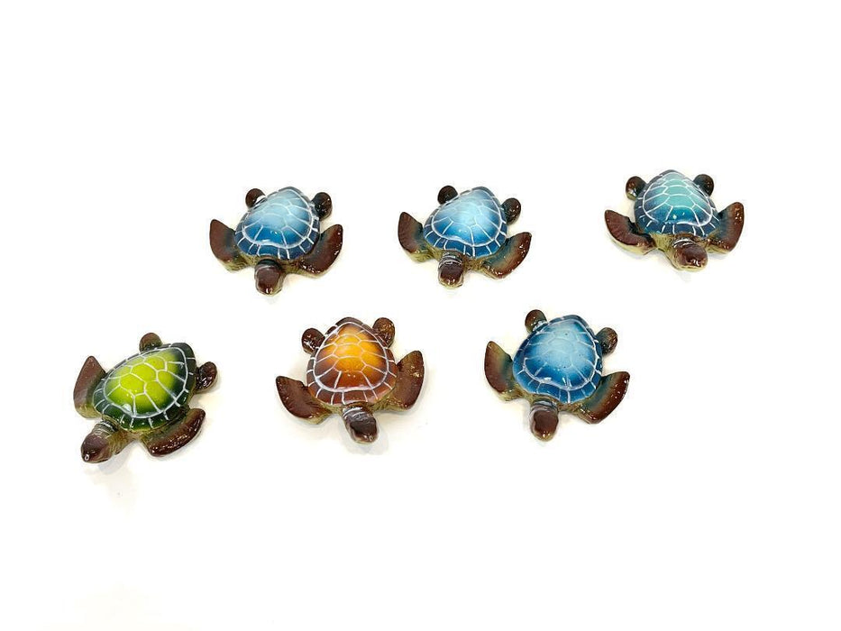 Miniature Sea Turtle Figurine Statue set of 6 Mini Turtles Indoor Outdoor Garden