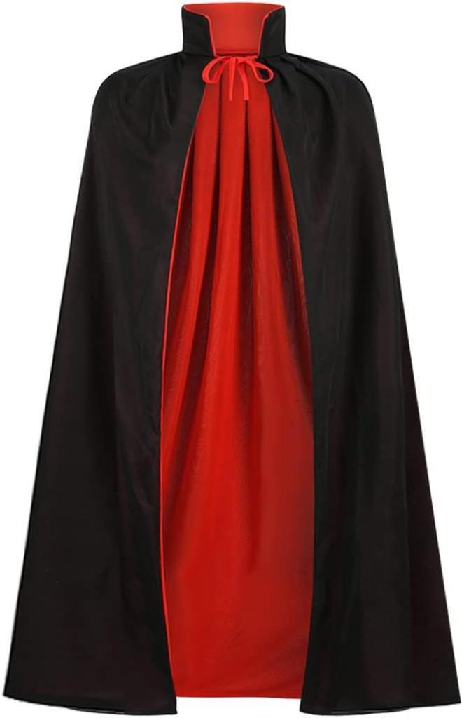 Adult Halloween Vampire Cape Costume Dracula Cloak Black Red Vampire Pirate Cape