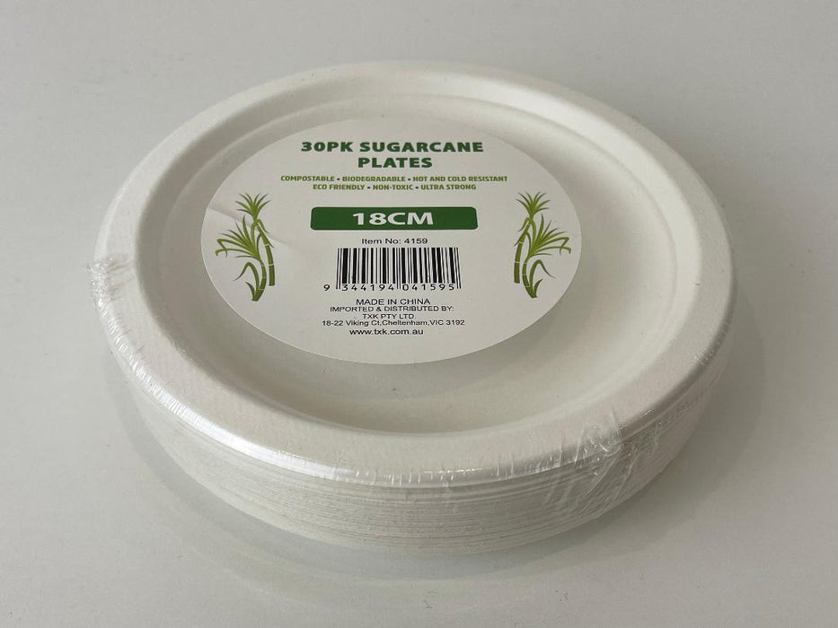 Disposable Paper Plates Sugarcane Dinner Dessert White Party Plate Strong Eco