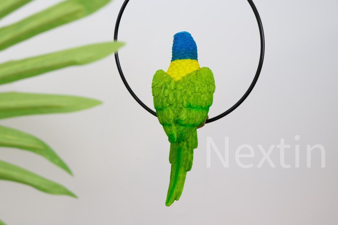Rainbow Lorikeet Bird in Ring Figurine Statue Yard Garden Ornaments Decor 22cm