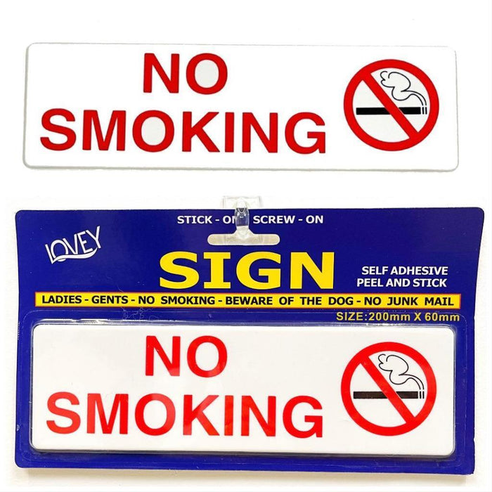 No Smoking Sign with Self Adhesive White No Smoking Plaque Sticker Shop Office