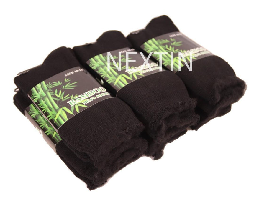 6pairs Bamboo Socks Thick Warm Winter Thermal Cushion Heavy Duty Soft Sock Black