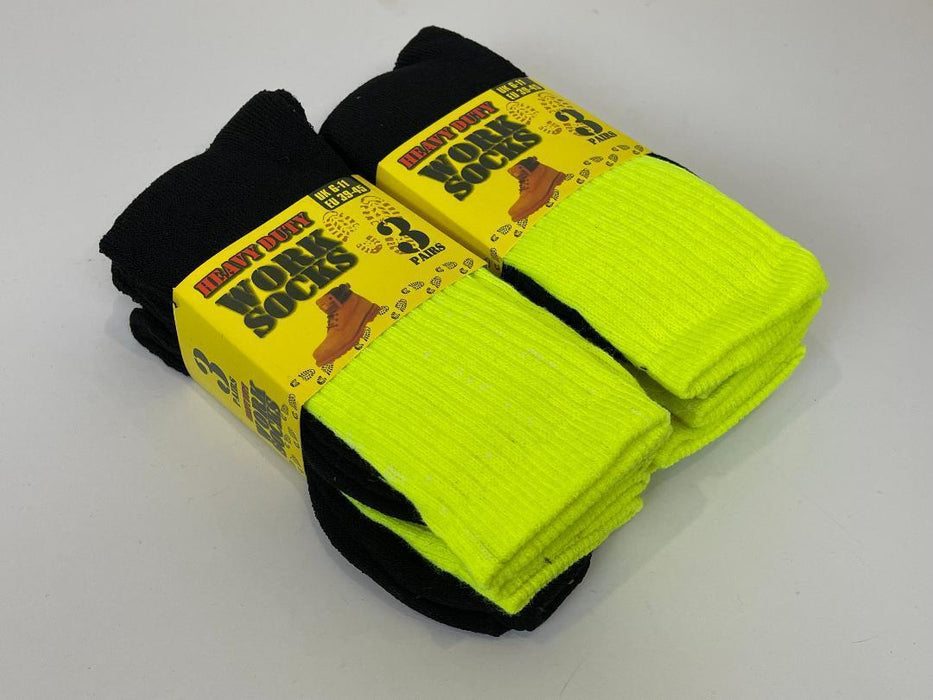 Heavy Duty Work Socks Hi Vis Warm Winter Thermal Crew Sock Men Orange Yellow