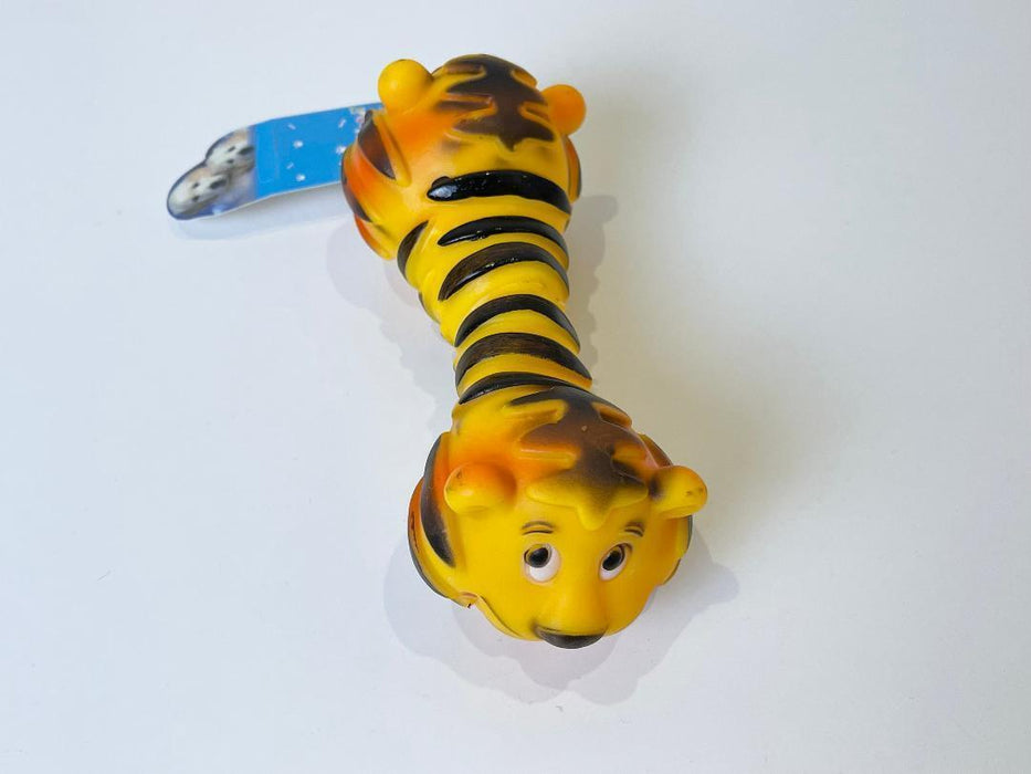 Squeaky Tiger Dog Toys Latex Squeaker Sound Honking Funny Pet Toy Pack of 2