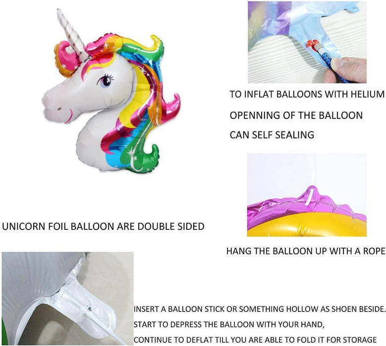 Unicorn Foil Balloon Birthday Decorations Big Rainbow Foil Balloons 112cm