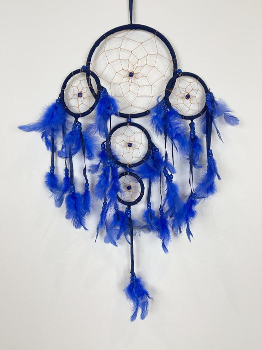 Blue Dream Catcher with Feather Caught Dreams Wall Hanging Ornament 52cm