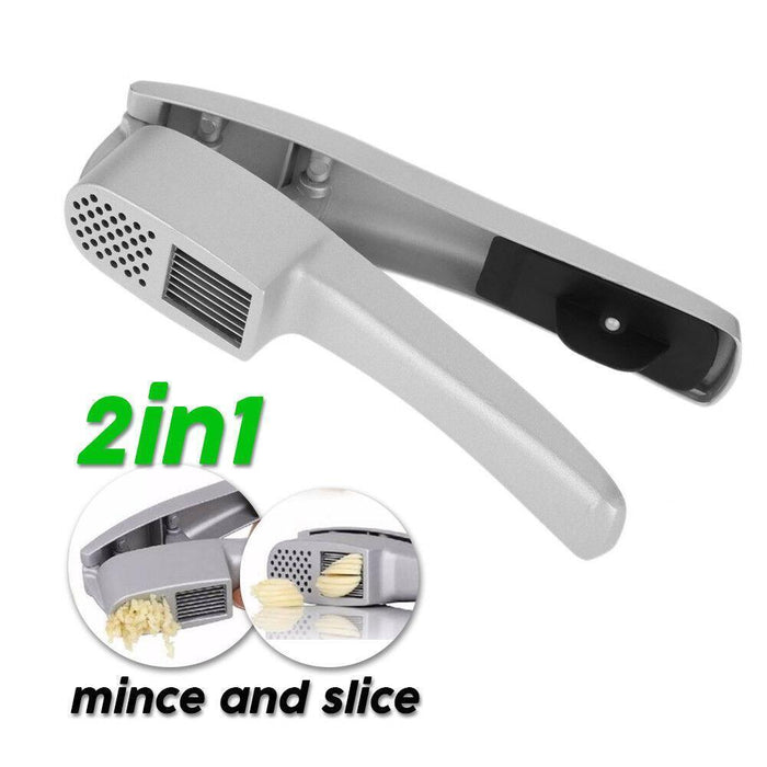 Heavy Duty Aluminum Garlic Press Slicer Crusher Mincer Kitchen Tool 2 in 1