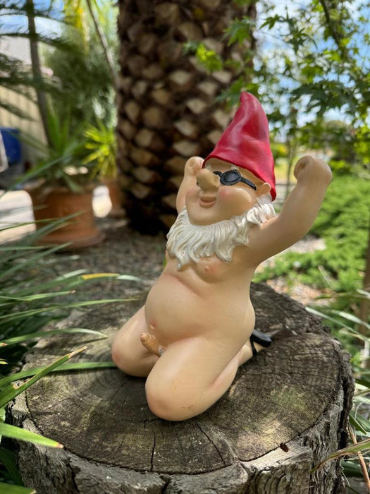 Garden Gnome Kneeling Naked Nude Gnomes Naughty Garden Ornament Kneel Down Red