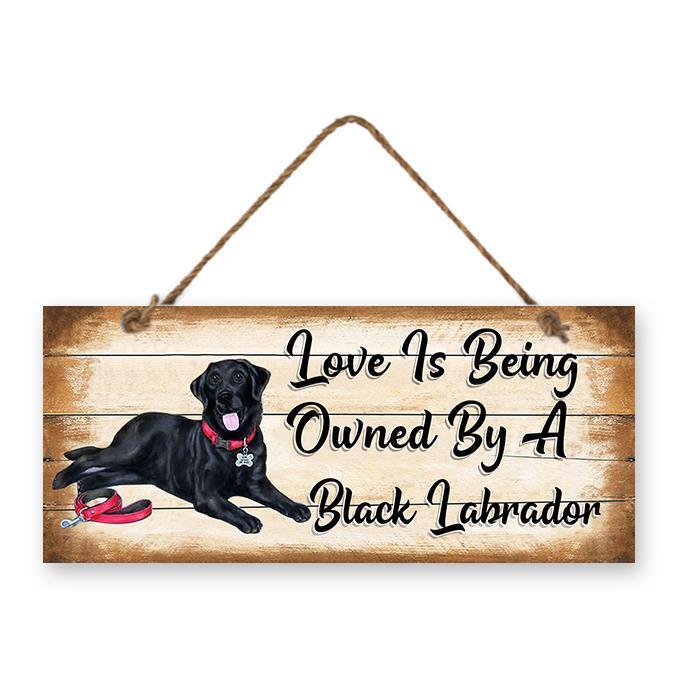 Black Labrador Dog Sign Wall Hanging Dogs Sign Wooden MDF Home Decor 30cm